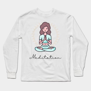 Meditation girl Long Sleeve T-Shirt